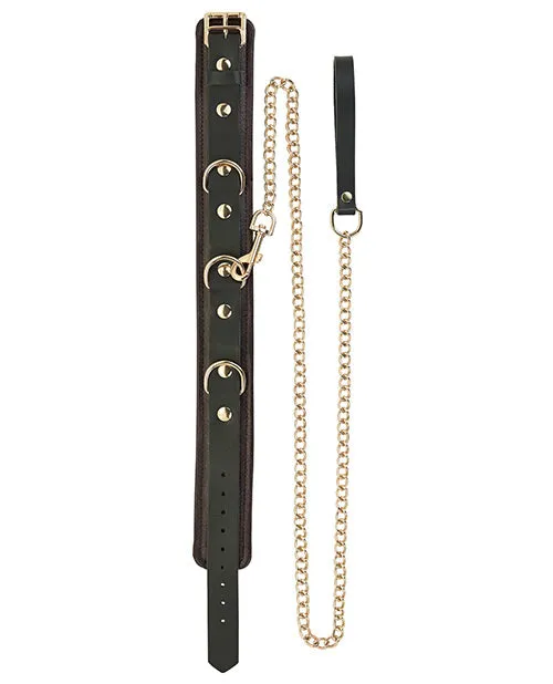 Spartacus Restraints Spartacus Collar Leash Brown Leather wGold Accent Hardware Spartacus Restraints Spartacus Collar Leash Brown Leather wGold Accent Hardware