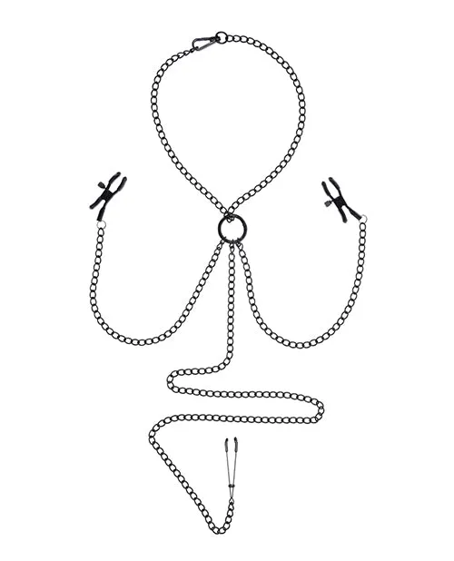 Sportsheets International Anal Saffron Chain Nipple to Clit Set Black