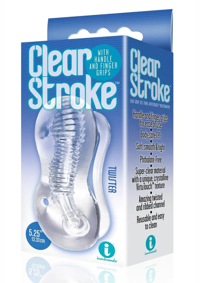 THE 9S Male Sex Toys The 9s Clear Stroke Twister Masturbator