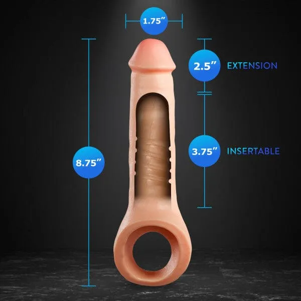 Thrive Realistic Penis Extender Sleeve Stretchy Soft Silicone Blush Novelties Male Sex Toys