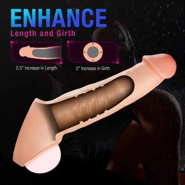 Thrive Realistic Penis Extender Sleeve Stretchy Soft Silicone Blush Novelties Male Sex Toys