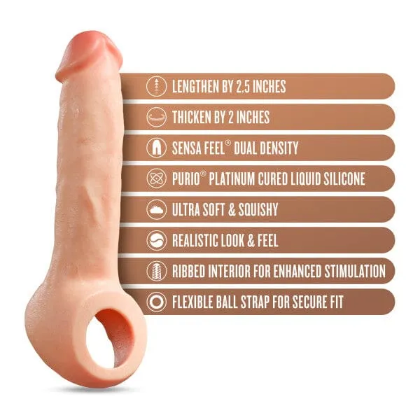 Thrive Realistic Penis Extender Sleeve Stretchy Soft Silicone Blush Novelties Male Sex Toys