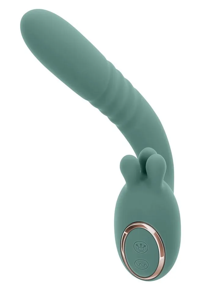 Thrust Into Ecstasy Rechargeable Silicone Dual Vibrator Evolved Female Sex Toys
