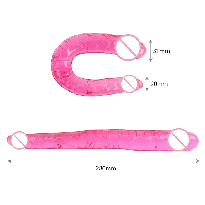 U Shape Soft Jelly Double Dildos Vagina Anal Plug sex toys for us Male Sex Toys
