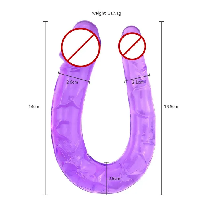 U Shape Soft Jelly Double Dildos Vagina Anal Plug sex toys for us Male Sex Toys