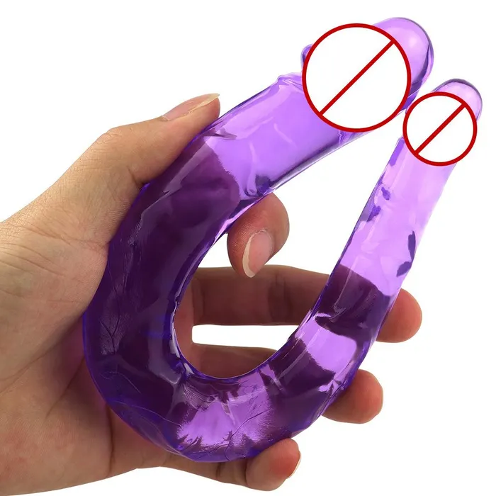 U Shape Soft Jelly Double Dildos Vagina Anal Plug sex toys for us Male Sex Toys