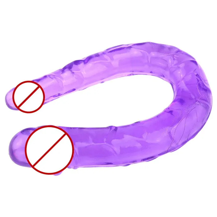 U Shape Soft Jelly Double Dildos Vagina Anal Plug sex toys for us Male Sex Toys