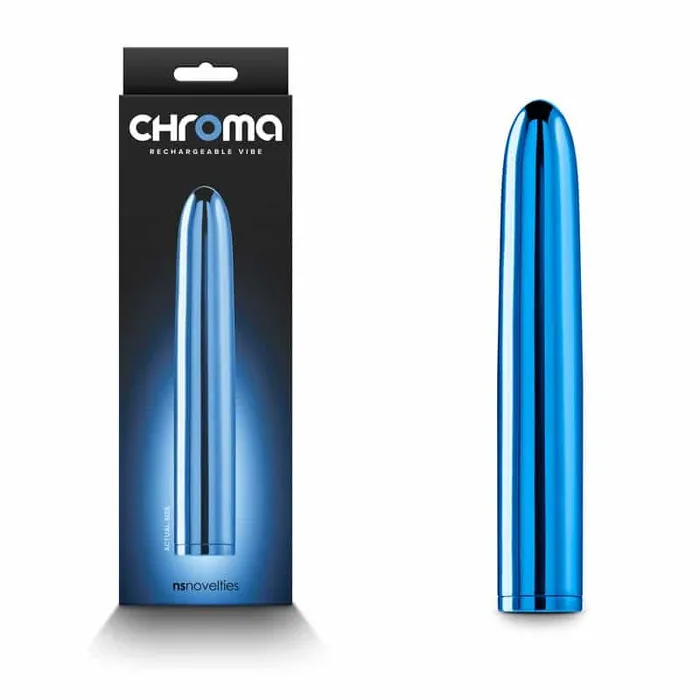 Vibrators NS Novelties Chroma Blue Metallic 17 cm USB Rechargeable Vibrator
