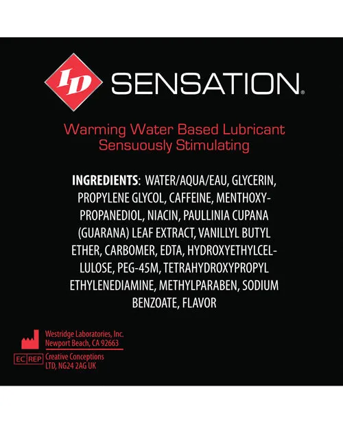 Westridge Laboratories Lubricants Id Sensation Waterbased Warming Lubricant