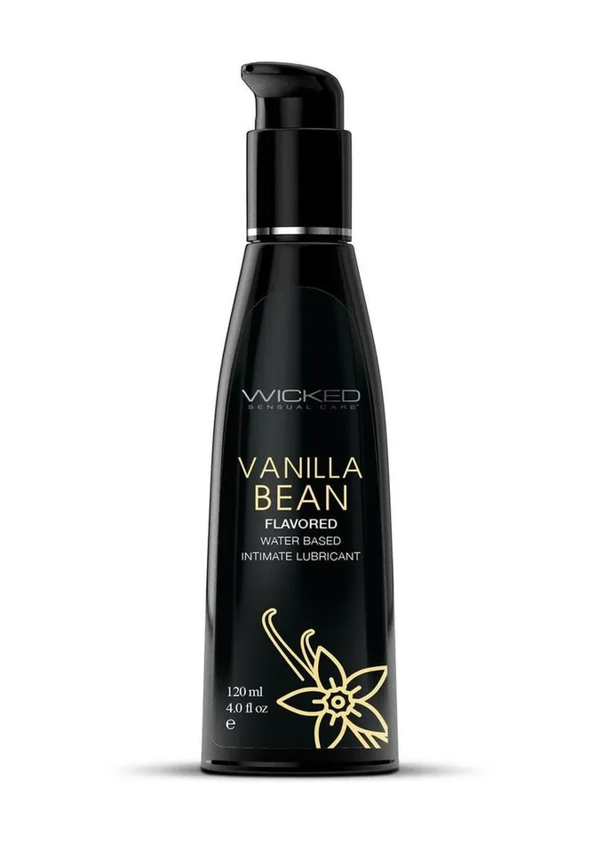 Wicked Aqua Water Based Flavored Lubricant Vanilla Bean Wicked Aqua Dildos