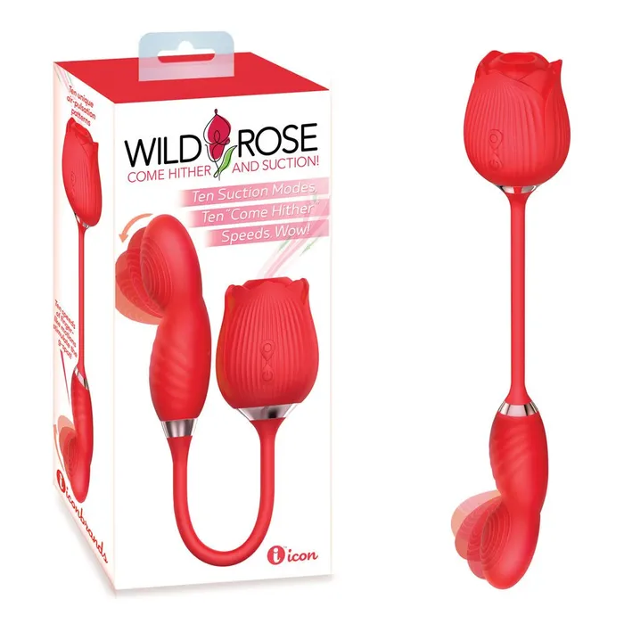 Wild Rose Come Hither Suction Vibrator Red Air Pulse Stimulator and Vibrator Icon Brands Vibrators Wild Rose Come Hither Suction Vibrator Red Air Pulse Stimulator and Vibrator Icon Brands Vibrators