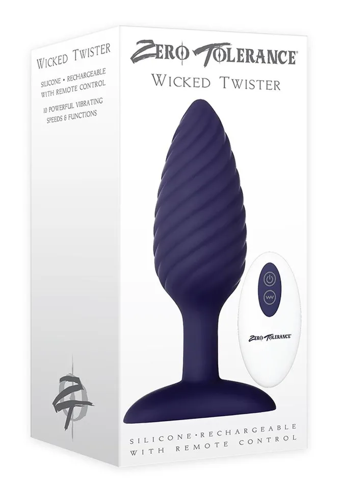 Zero Tolerance Anal Zero Tolerance Wicked Twister Rechargeable Silicone Vibrating Butt Plug