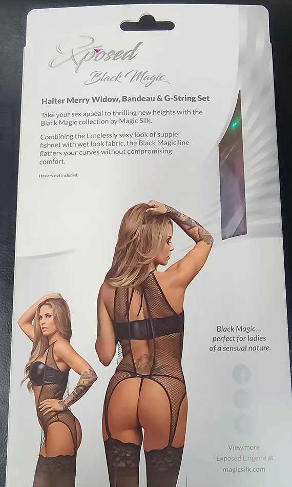 Anal EXPOSED B678LXL EXPOSED LINGERIE BLACK MAGIC HALTER MERRY WIDOW BANDEAU G LXL