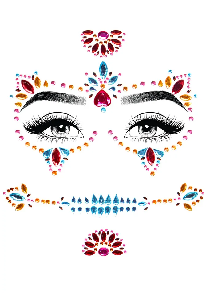 Anal Leg Avenue Day of the Dead Adhesive Face Jewels