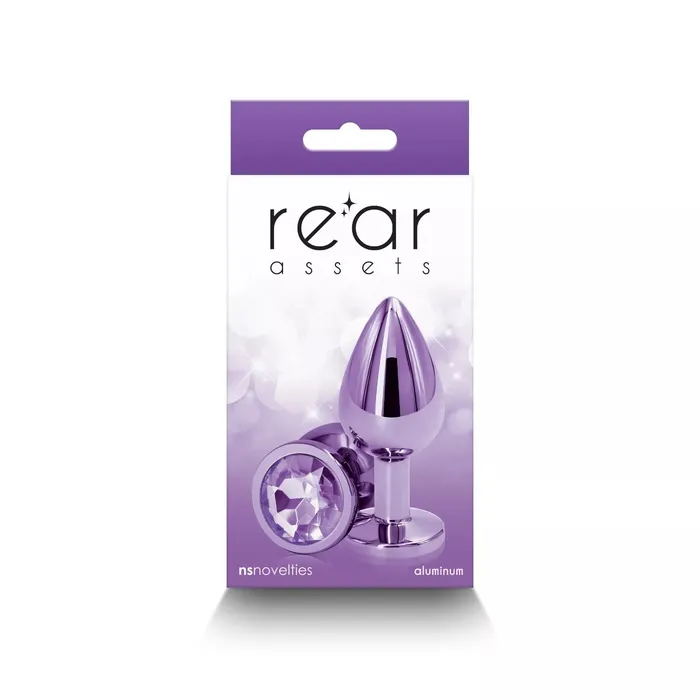 Anal NS Novelties Rear Assets Medium Butt Plug Purple with Purple Gem