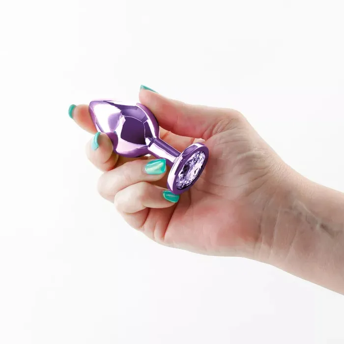 Anal NS Novelties Rear Assets Medium Butt Plug Purple with Purple Gem