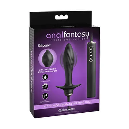 Anal PIPEDREAM Anal Fantasy Elite AutoThrob Inflatable Vibrating Plug Black