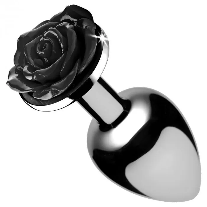 Anal XR Brands Booty Sparks Black Rose Anal Plug Small