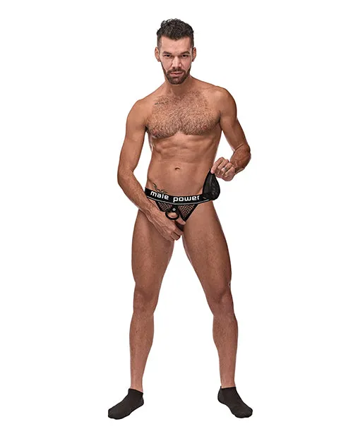 Cock Pit Cock Ring Jock Black Sm Male Power Lingerie Male Sex Toys