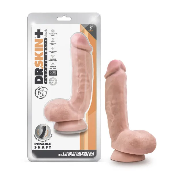 Dildos Blush Novelties Dr Skin Plus 8in Thick Dildo W Squeezable Balls Vanilla Dildos Blush Novelties Dr Skin Plus 8in Thick Dildo W Squeezable Balls Vanilla