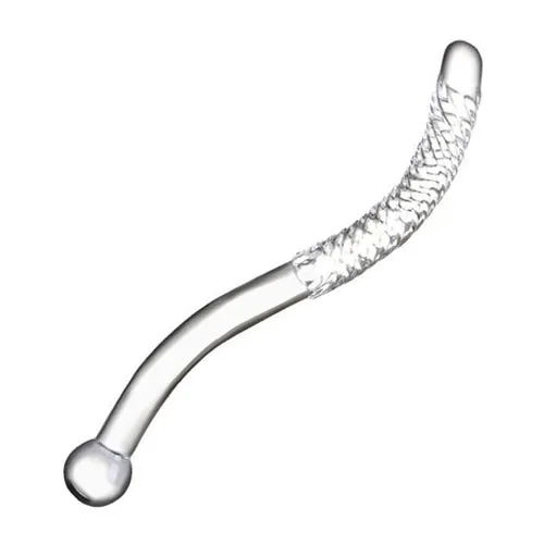 Dildos OEM Curved Swirl Glass Dildo