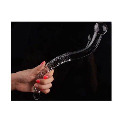 Dildos OEM Curved Swirl Glass Dildo