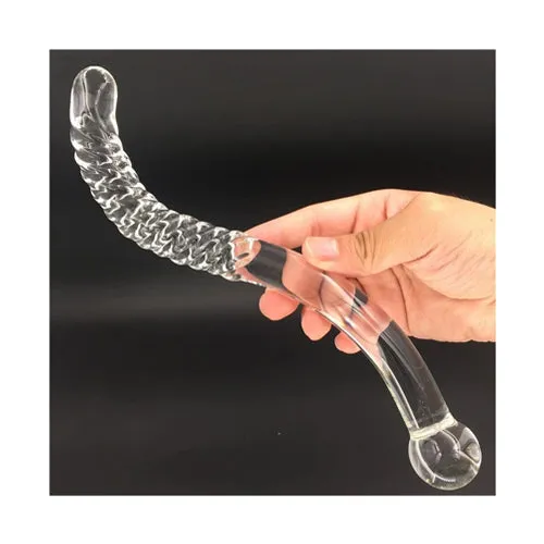 Dildos OEM Curved Swirl Glass Dildo