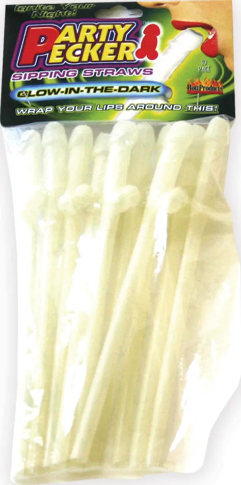 Dildos Party Pecker Sipping Straws 10 Pc Bag Glow in the Dark Hott Products Dildos Party Pecker Sipping Straws 10 Pc Bag Glow in the Dark Hott Products