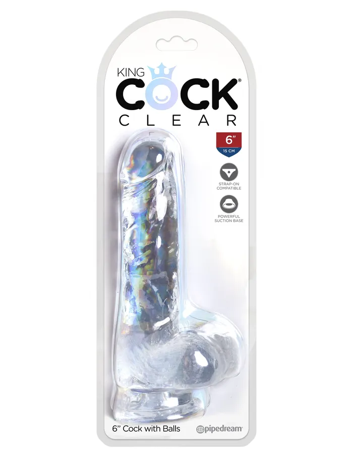 Dildos Pipedream King Cock Clear 6 Cock With Balls