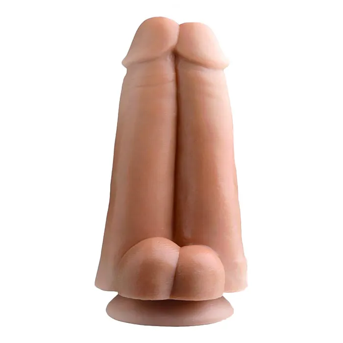 Dildos XR Brands Tom Of Finland Dual Dicks Double Dildo 7 Inch Beige