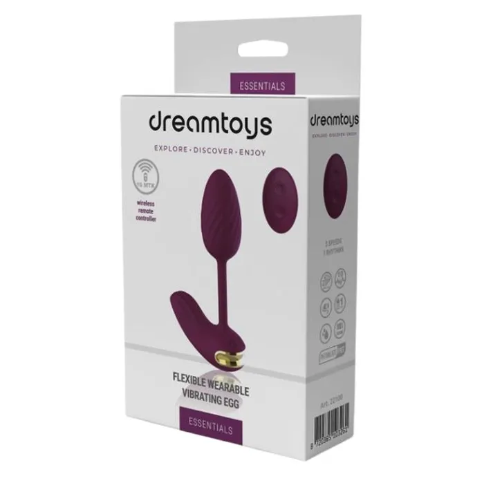 Dream Toys Essentials Flexible Wearable Vibrating Egg Purple Vibrators Dream Toys Essentials Flexible Wearable Vibrating Egg Purple Vibrators