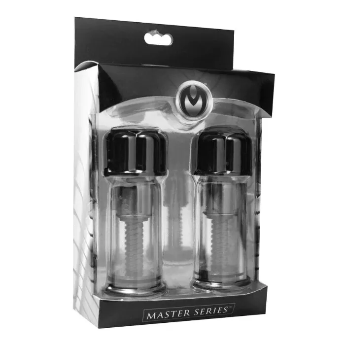 DUS Anal Master Series Powerful Twist Nipple Suckers Black