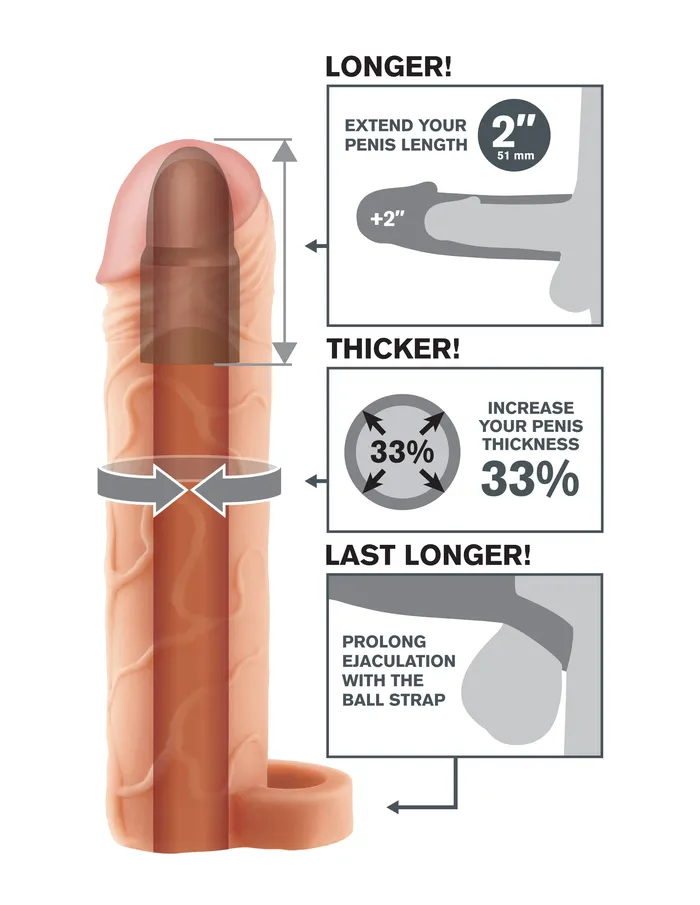 Fantasy Xtensions Perfect Extension 2in Wball Strap F Pipedream Products Male Sex Toys