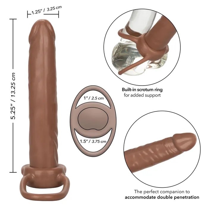 Female Sex Toys Accommodator Dual Penetrator Brown California Exotic Novelties