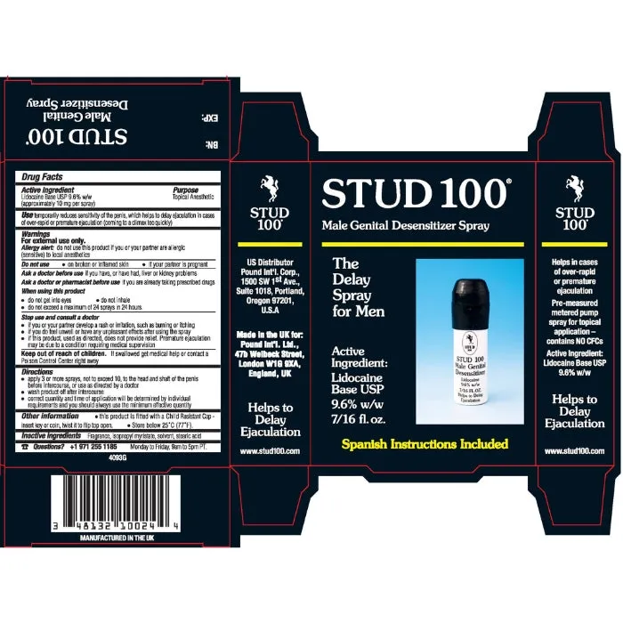 Female Sex Toys HOL Delay Spray Stud 100 Lidocaine 96g