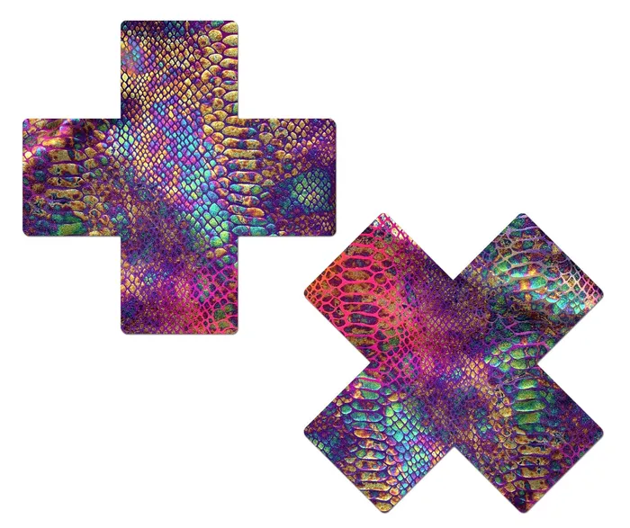 Female Sex Toys Pastease Pastease Plus X Neon Rainbow Tie Dye Snake Print Cross Nipple Pasties Female Sex Toys Pastease Pastease Plus X Neon Rainbow Tie Dye Snake Print Cross Nipple Pasties