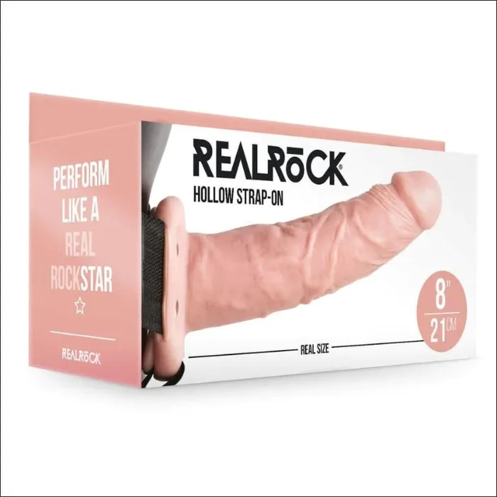 Female Sex Toys Real Rock Hollow Strap On 8inch Flesh HON
