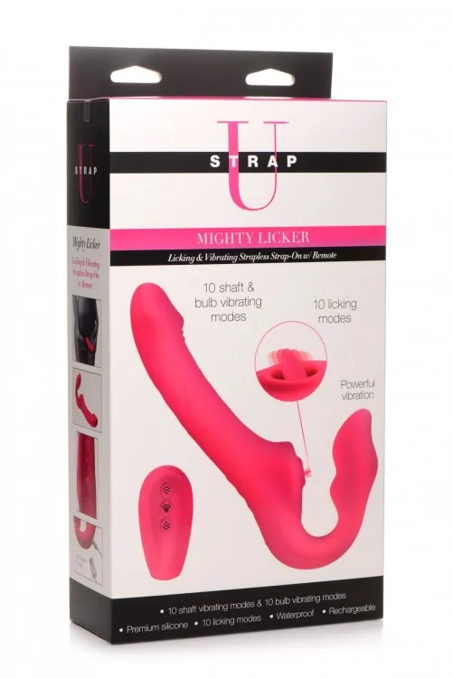 Female Sex Toys XR Brands Strap U Licking Vibrating Strapless Strapon W Remote