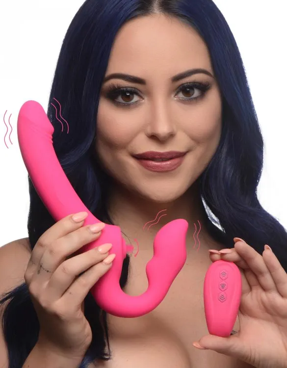 Female Sex Toys XR Brands Strap U Licking Vibrating Strapless Strapon W Remote