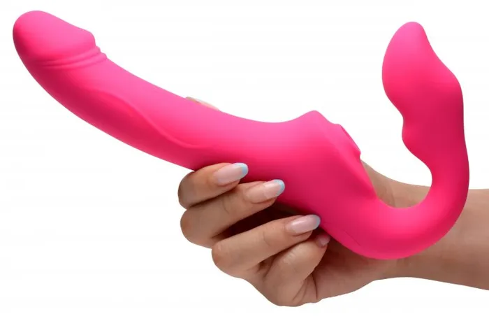 Female Sex Toys XR Brands Strap U Licking Vibrating Strapless Strapon W Remote