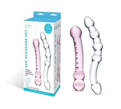 Glas Dildos 2PC Double Pleasure Glass Dildo Set
