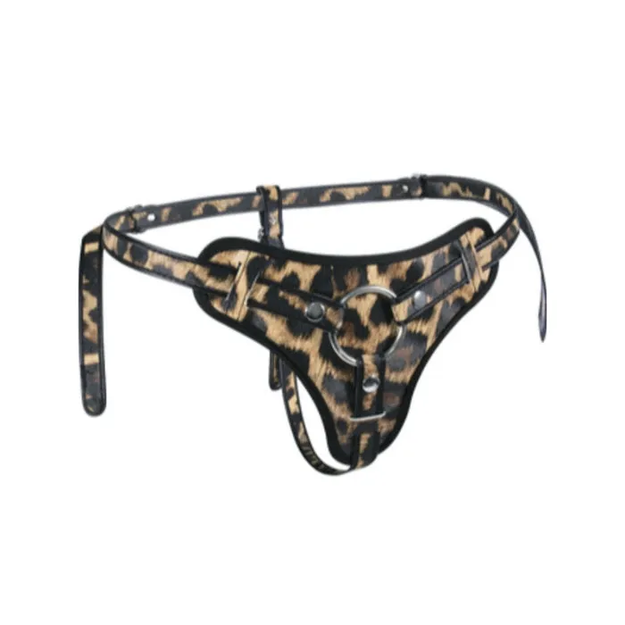 Leopard Frenzy Deluxe StrapOn Harness SAO Female Sex Toys