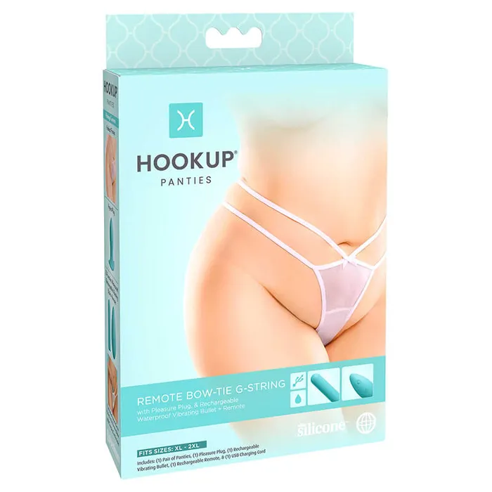Male Sex Toys Hookup Hookup Remote Bowtie GString White Fits Size XLXXL