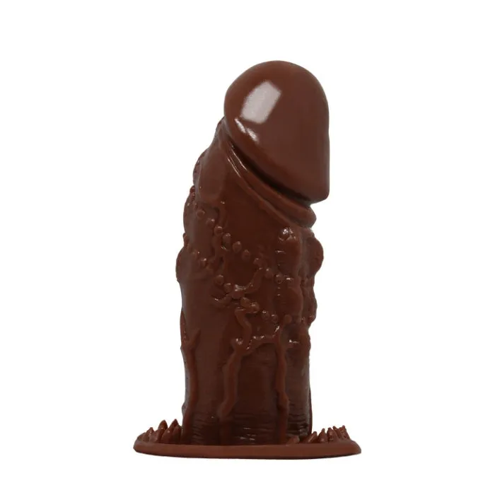 Male Sex Toys PRE Woolftooth 5 inch Ribbed Penis Sleeve with Base Dark