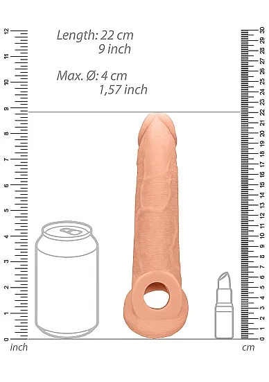 Male Sex Toys SHOTS AMERICA Realrock Penis Sleeve 9in Flesh Male Sex Toys SHOTS AMERICA Realrock Penis Sleeve 9in Flesh