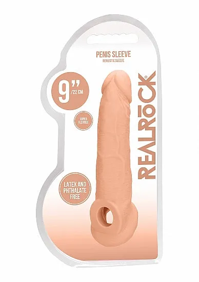 Male Sex Toys SHOTS AMERICA Realrock Penis Sleeve 9in Flesh Male Sex Toys SHOTS AMERICA Realrock Penis Sleeve 9in Flesh