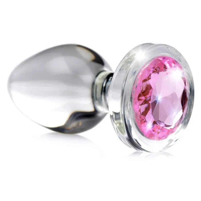 Male Sex Toys WIL Booty Sparks Glass Anal Plug Small Pink Gem