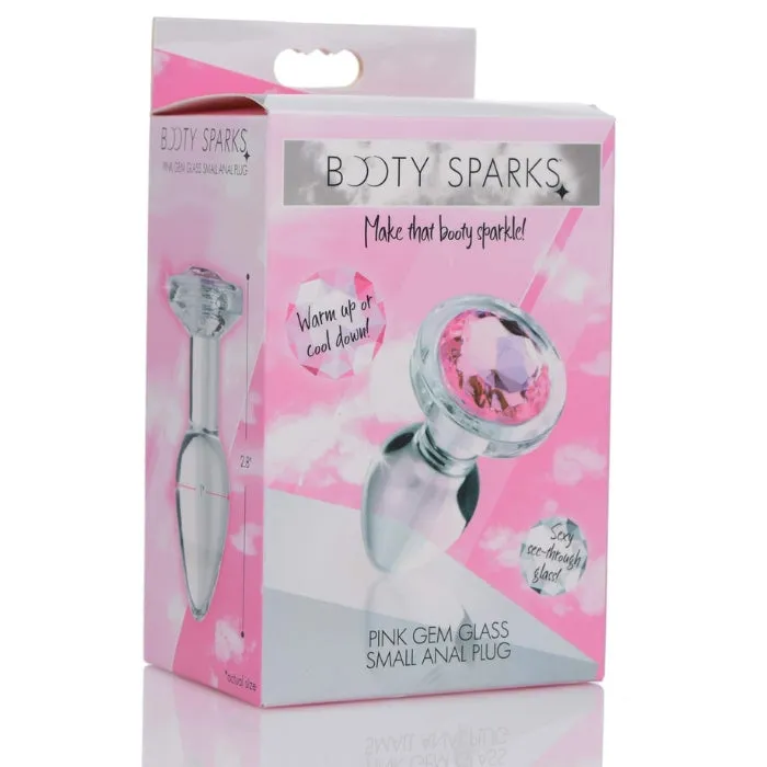 Male Sex Toys WIL Booty Sparks Glass Anal Plug Small Pink Gem