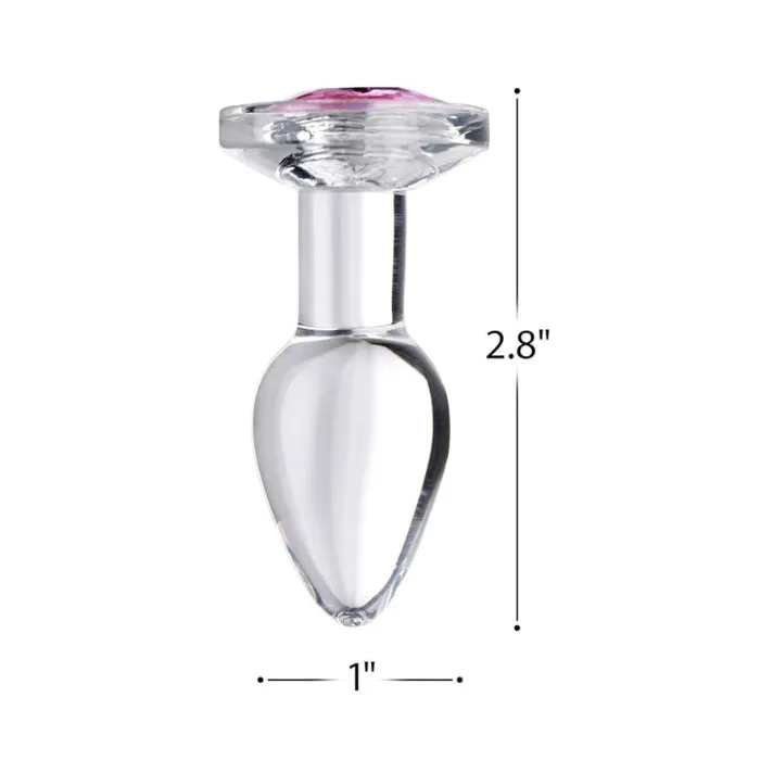 Male Sex Toys WIL Booty Sparks Glass Anal Plug Small Pink Gem