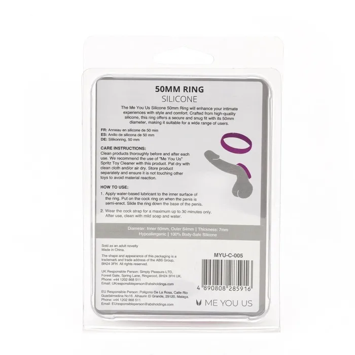 Me You Us Silicone Cock Ring 50mm Purple Me You Us Male Sex Toys Me You Us Silicone Cock Ring 50mm Purple Me You Us Male Sex Toys